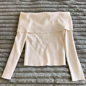 ASTR The Label Lidia Ribbed Off Shoulder Sweater- XL